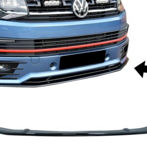 Front Bumper Add-on Spoiler Lip suitable for VW Transporter T6 SPORTLINE (2015-up) Glossy Black